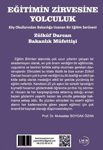 EĞİTİMİN ZİRVESİNE YOLCULUK- (Köy Okullarından Bakanlığa Uzanan Bir Eğitim Serüveni)-ZÜLKÜF DARCAN