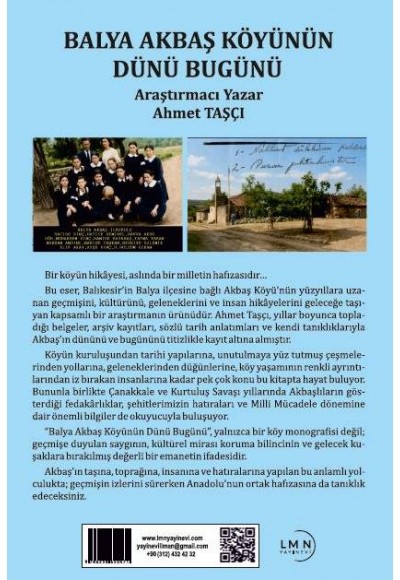 BALYA AKBAŞ KÖYÜNÜN DÜNÜ BUGÜNÜ-AHMET TAŞÇI