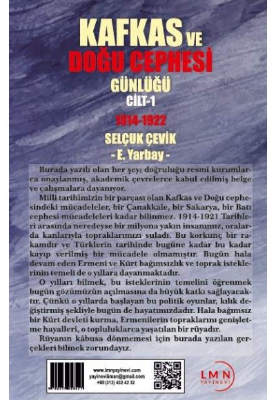 KAFKAS DOĞU CEPHESİ GÜNLÜĞÜ 1914-1922-CİLT 1-SELÇUK ÇEVİK