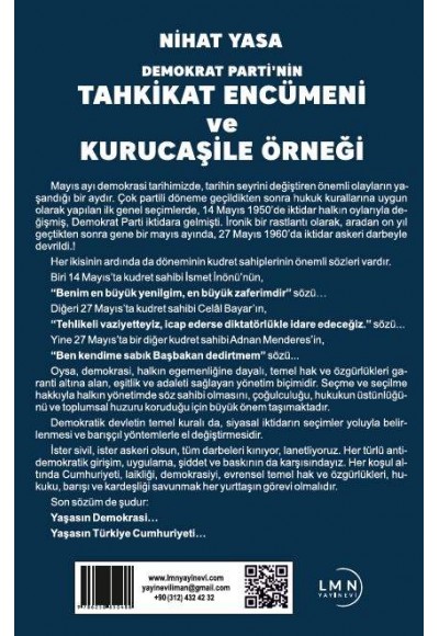 DEMOKRAT PARTİ'NİN TAHKİKAT ENCÜMENİ VE KURUCAŞİLE ÖRNEĞİ-NİHAT YASA